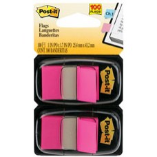 Post it Flags Bright Pink Twin Pack 680BP2 (EA)
