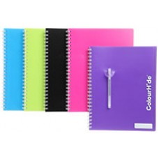 Marbig Colourhide A4 Notebook 120Pg with Pockets EA