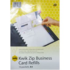 Marbig Kwik Zip Business Card Refills PK 10
