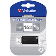 Verbatim 16Gb StoreNGo Pinstripe USB Drive Black EA