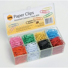 Marbig Coloured Vinyl Paper Clips 33mm PK 800