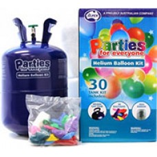 Helium Balloon Kit 30xBalloons Helium Tank and Ribbon EA