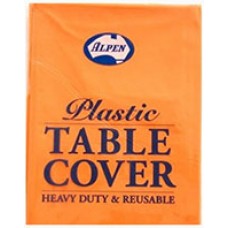 Table Cover Round Plastic Orange 213cm (EA)