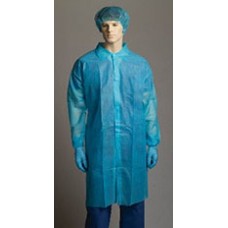 Bastion Med Blue Polyprop Labcoat No Pocket EA