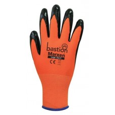 Bastion Marxen Med High Vis Orange Poly w Black Nitrile Coating PK 12