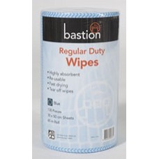Bastion Blue Reg Duty Wipes 130 Pieces 65m Roll CT 4