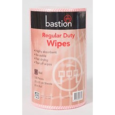 Bastion Red Reg Duty Wipes 130 Pieces 65m Roll CT 4