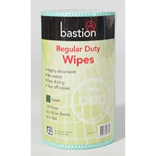 Bastion Green Reg Duty Wipes 130 Pieces 65m Roll EA