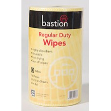 Bastion Yellow Reg Duty Wipes 130 Pieces 65m Roll CT 4