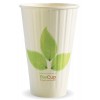 Double Wall Bio Hot Cup White Leaf 16oz SL 40