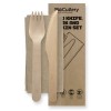 BioCutlery Coated Wooden 16cm Knife Fork Napkin Pack CT 400