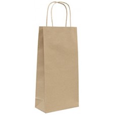 Bottle Bag Natural Double w Twist Handles CT 100