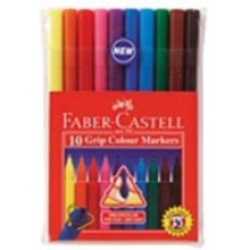Faber Castell Grip Tri Colour Markers Pk 10 Assorted (PK 10)