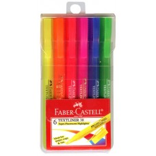 Faber Castell Textliner 38 Highlighter Assorted Wallet 6