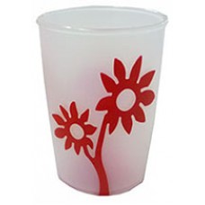 Ornamin Mod 820 Clear Grip Cup w Red Flower PK 5