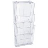 Italplast A4 3 Tier Wall Mount Brochure Holder Clear EA