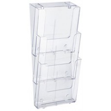 Italplast A4 3 Tier Wall Mount Brochure Holder Clear EA