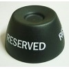 Table Reserved Sign White on Black Round Unit EA