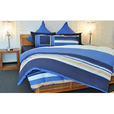 DB Cotton Quilt Cover Set Horizontal Blue EA