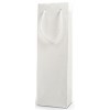 Wine Bottle Bag Single Glossy White w Rope Handles CT 120