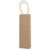 Wine Bottle Bag Natural Single w Twist Handles CT 120