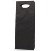 Wine Bottle Bag Black Double w Die Cut Handles CT 120