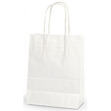 No 6 Petite Carry Bag White w Twist Handles PK 50