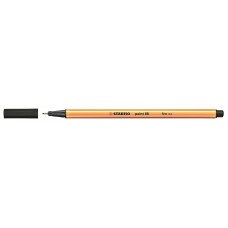 Stabilo 88 Fineliner 0.4mm Black Pen PK 10