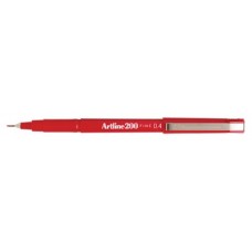 Artline 200 Fine Tip Pen .4mm Red EA