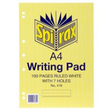 Spirax 418 A4 Writing Pad Ruled White 7 Holes (EA)