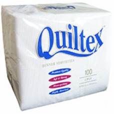 Quiltex Dinner Napkin 2ply White Quarter Fold CT 900