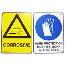 Corrosive/Hand Protection Sign 300x450 Poly EA