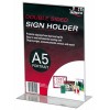 45533 Deflecto A5 Portrait Double Sided Sign Holder Clear EA