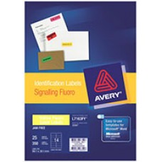 Avery High Visability Shipping Labels Fluro Yellow 99.1 x 38.1 14per sheet PK 25