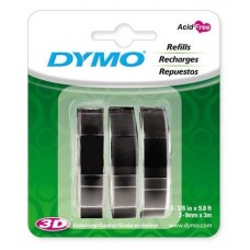 DYMO Embossing Tape Black 9mm PK 3