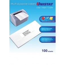 81514 Avery Unistat Laser Inkjet Copier Labels 105x74mm 8L/S PK 100