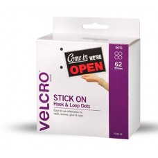 Velcro Spots Hook & Loop 22mm Adhesive White PK 62