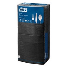 Tork Soft Black 3 Ply Dinner Napkin Embossed CT 6