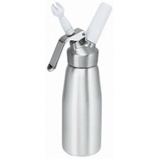 SS Cream Whipper w gas Cover 3 Nozzles 0.5 Ltr EA