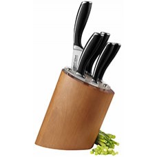 Avanti 6 Piece Wave Birchwood Knife Block ST