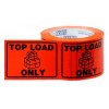 Top Load Only Perforated Tape 100x75mm Black on Orange RL 500