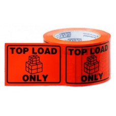 Top Load Only Perforated Tape 100x75mm Black on Orange RL 500