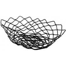 Oval Bread Basket Wire Black Plastic Coated EA