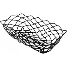 Rectangular Bread Basket Wire Black Plastic Coated  EA
