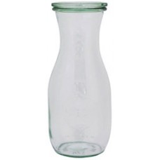 Weck Bottle Glass Jar w Lid 60x184mm Cap 530ml EA