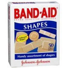 JJ Bandaid Plastic Assorted Shapes PK 50