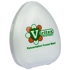 CPR Pocket Face Mask w 02 Port Viritex in Plastic Case EA