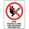 Sign Naked Flame or Smoking Prohib 300x225mm Metal EA