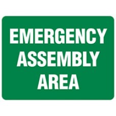 Sign Emergency Assembly Area 300x225mm Metal EA