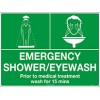 Sign Emergency Shower and Eyewash Metal 600x450mm EA
